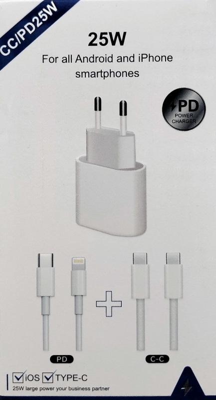 Блок с двумя кабелями PD-25W Блок с двумя кабелями PD-25W
