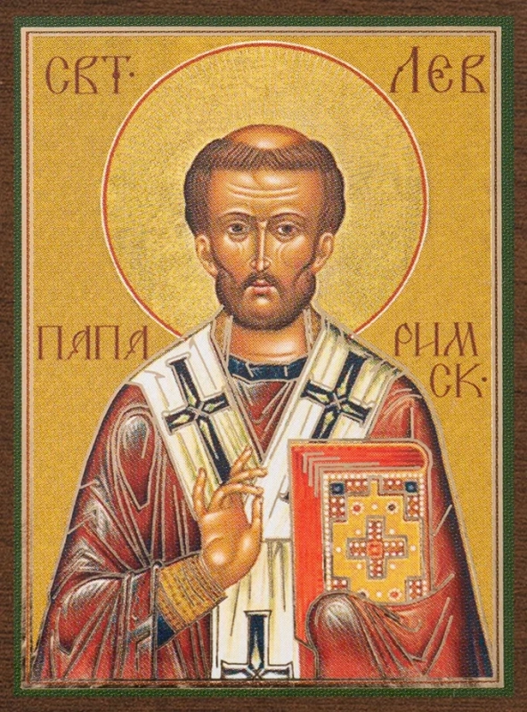 Икона "Лев папа Римский" 4х6 на МДФ-6