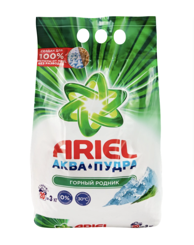 Стиральный порошок ARIEL Горный родник, автомат, 3кг Стиральный порошок ARIEL Горный родник, автомат, 3кг