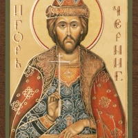 Икона "Игорь Черниговский" 4х6 на МДФ-6 Икона "Игорь Черниговский" 4х6 на МДФ-6