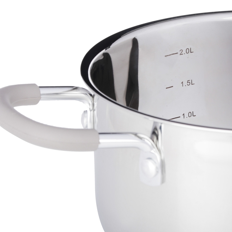 SATOSHI Альбер Набор кастрюль 6 пр.: 1,8л, 2,5л, 3,5л, бежевые силиконовые ручки, со стекл. крышкой SATOSHI Альбер Набор кастрюль 6 пр.: 1,8л, 2,5л, 3,5л, бежевые силиконовые ручки, со стекл. крышкой