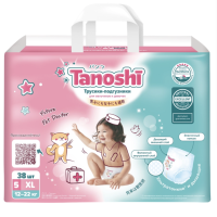 Трусики-подгузники детские TANOSHI XL 12–22кг, 38шт