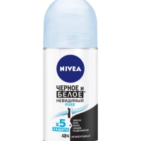 Дезодорант-антиперспирант шариковый NIVEA Черное и Белое Невидимый Pure, 50 мл