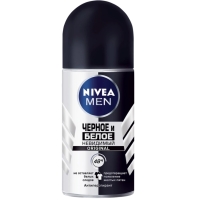 Дезодорант-антиперспирант роликовый мужской NIVEA Черное и Белое Невидимая защита для тела, 50мл