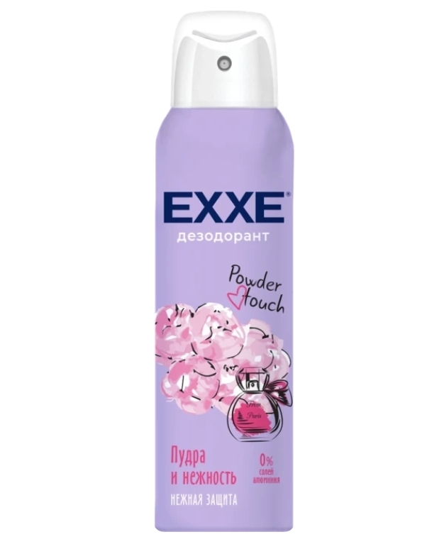 Дезодорант-спрей женский EXXE Powder touch Пудра и нежность, 150мл Дезодорант-спрей женский EXXE Powder touch Пудра и нежность, 150мл