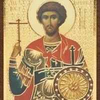 Икона "Евгений Севастийский" 4х6 на МДФ-6