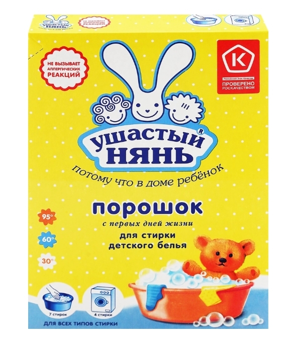 Стиральный порошок для детского белья УШАСТЫЙ НЯНЬ, 400г Стиральный порошок для детского белья УШАСТЫЙ НЯНЬ, 400г