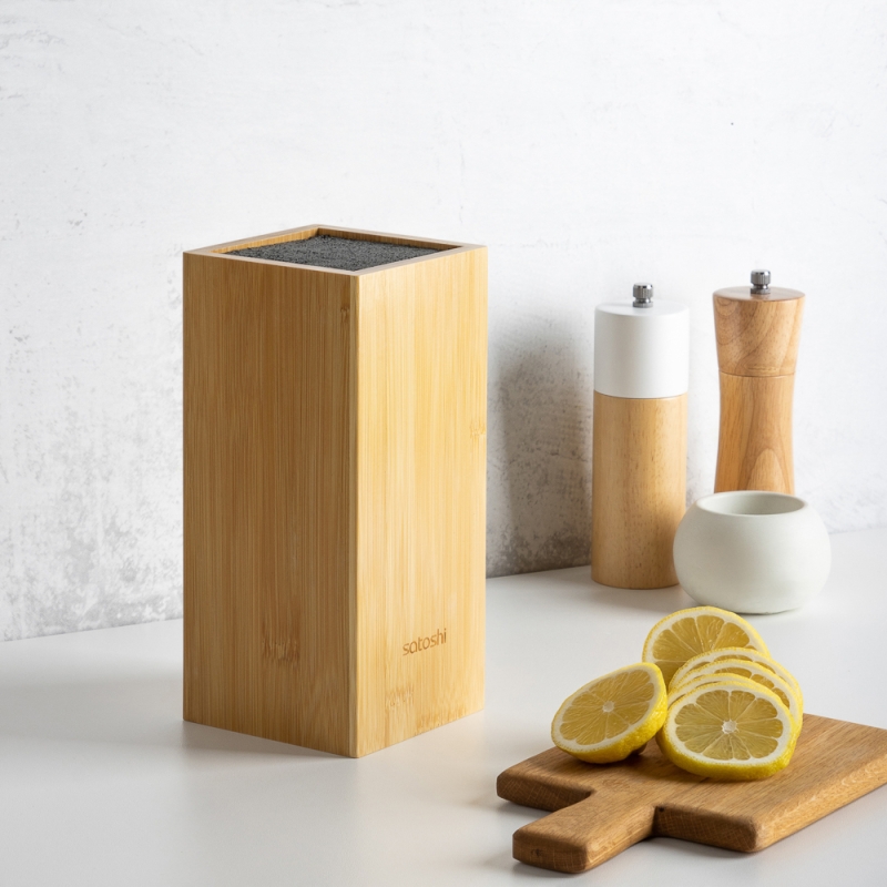SATOSHI Бамбук Подставка для ножей 10х10х22,5см, полипропиленовые разделители SATOSHI Бамбук Подставка для ножей 10х10х22,5см, полипропиленовые разделители