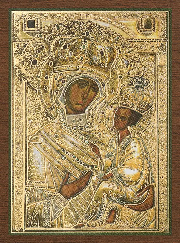 Икона БМ Икона БМ "Тихвинская в ризе" 4х6 на МДФ-6