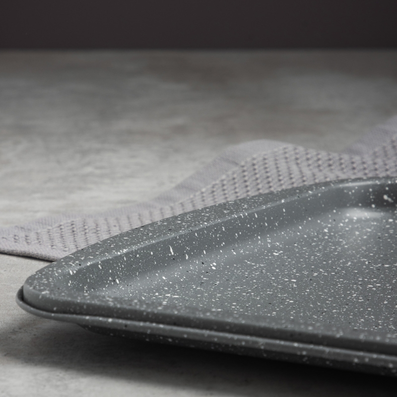 SATOSHI Буко Противень плоский, 36,5х27х1,7см, угл.сталь, антипригарное покрытие SATOSHI Буко Противень плоский, 36,5х27х1,7см, угл.сталь, антипригарное покрытие "Мрамор"