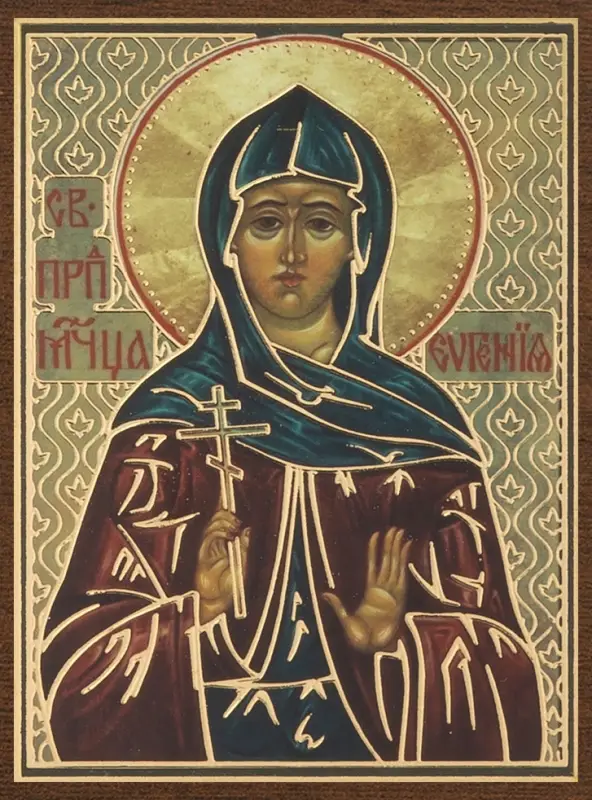 Икона Икона "Евгения Римская" 4х6см на МДФ-6
