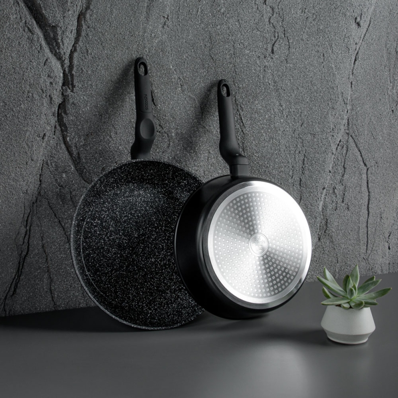 SATOSHI Стоун Сковорода литая d28см, антипригарное покрытие Мрамор, индукция SATOSHI Стоун Сковорода литая d28см, антипригарное покрытие Мрамор, индукция