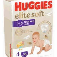 Подгузники-трусики детские HUGGIES Elite Soft 4 9–14кг, 38шт