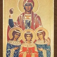 Икона "Вера, Надежда, Любовь и София" 4х6 на МДФ-6