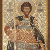 Икона "Феодор Стратилат" 4х6 на МДФ-6