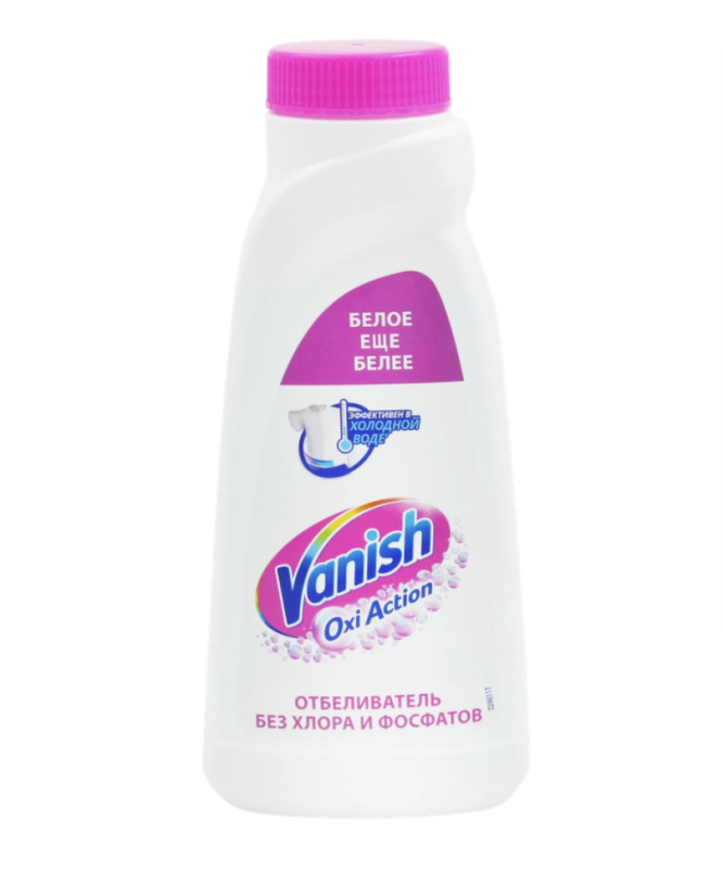 Пятновыводитель жидкий для белых тканей VANISH Oxi Action Кристальная белизна, 450мл Пятновыводитель жидкий для белых тканей VANISH Oxi Action Кристальная белизна, 450мл
