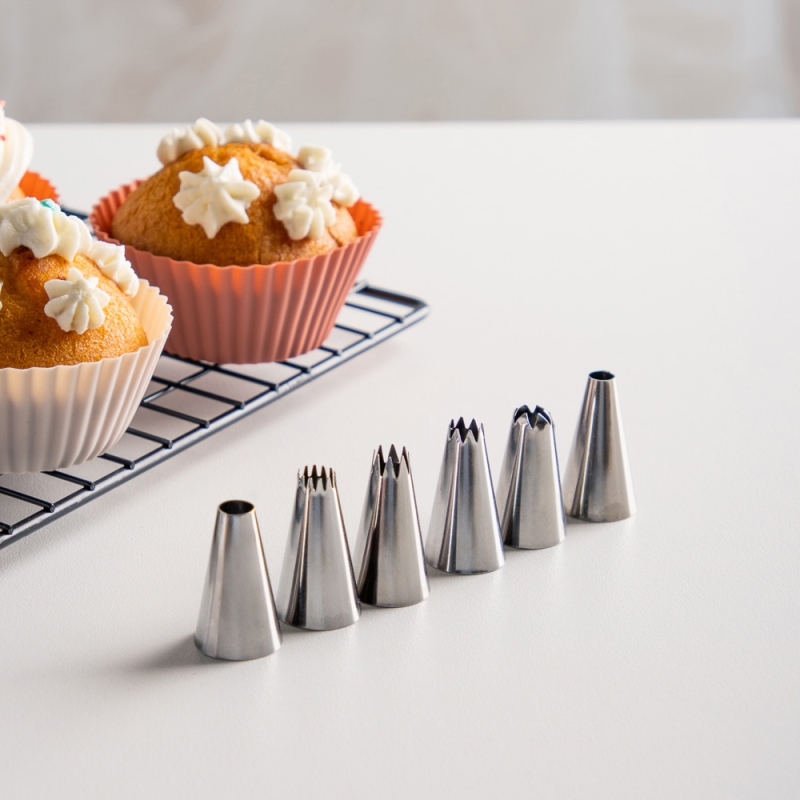 VETTA Набор кондитерских насадок 6 шт, вариант 1, нерж. сталь VETTA Набор кондитерских насадок 6 шт, вариант 1, нерж. сталь