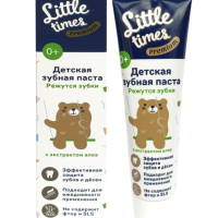 Зубная паста детская LITTLE TIMES PREMIUM Режутся зубки, фруктовая, 0+, 50мл