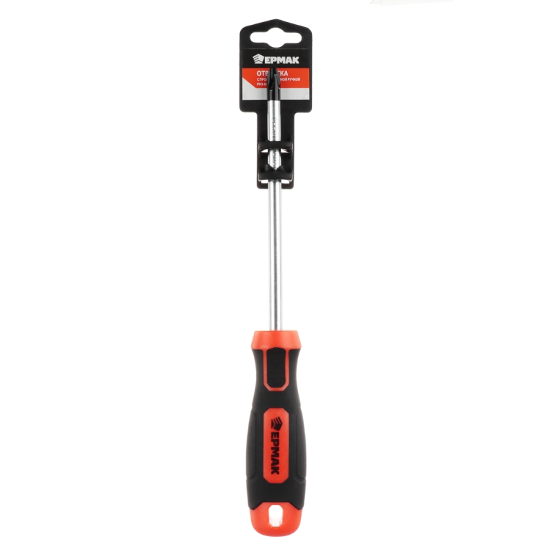 ЕРМАК Отвертка с прорезиненной ручкой PH3 8х150мм, намагниченный шлиц