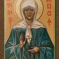 Икона "Матрона Московская", вид 2, 4х6 на МДФ-6