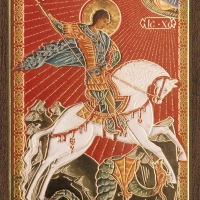 Икона "Георгий Победоносец" 6х9 на МДФ-6