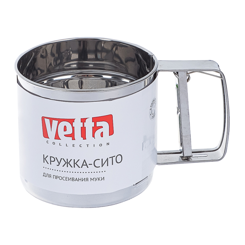 VETTA Кружка-сито для просеивания муки, d10см, объем 375гр, нерж.сталь VETTA Кружка-сито для просеивания муки, d10см, объем 375гр, нерж.сталь