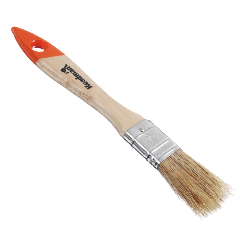 ЕРМАК Кисть малярная плоская ЕРМАК Кисть малярная плоская "Бейсик" нат. щетина 3/4" (20мм)