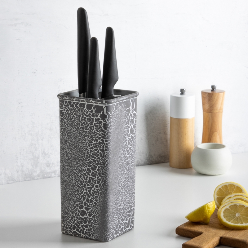 SATOSHI Подставка для ножей с полипропиленовыми разделителями, 10x10x22,5см, квадратная, SH-003 SATOSHI Подставка для ножей с полипропиленовыми разделителями, 10x10x22,5см, квадратная, SH-003