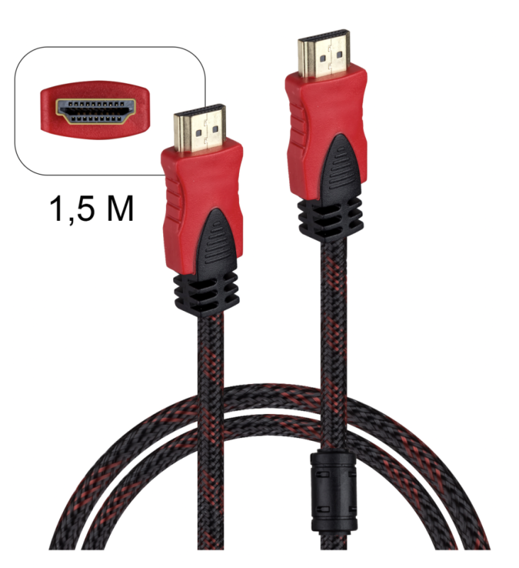 Кабель HDMI 1.5M красный+черный Кабель HDMI 1.5M красный+черный