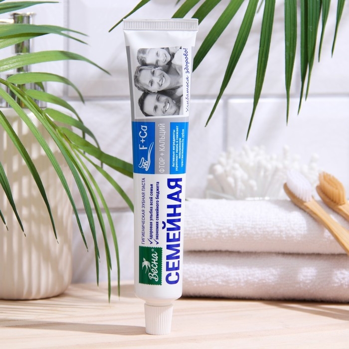 Зубная паста  Зубная паста "Весна", фтор + кальций, для всей семьи, 90 г