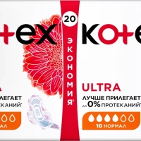 Прокладки KOTEX Normal Ultra Dry&Soft Absorbent Ultra с крылышками