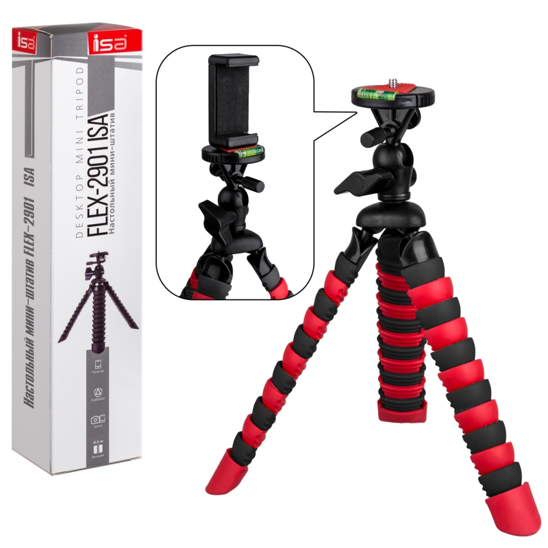 Мини-штатив FLEX-2901 Red&Black ISA Мини-штатив FLEX-2901 Red&Black ISA