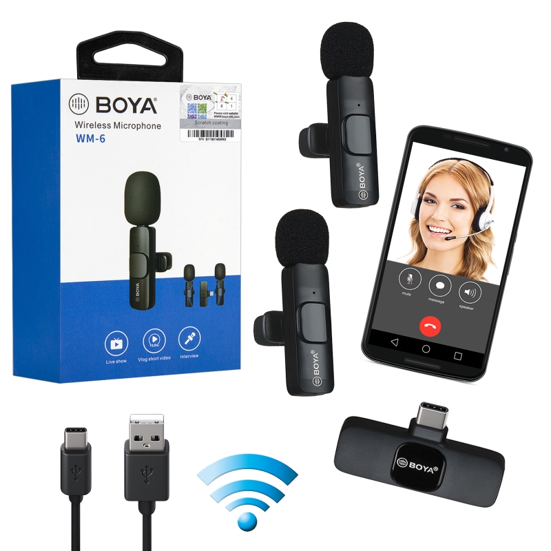 Микрофон накамерный BOYA WM-6 Type-C 2 MIC Микрофон накамерный BOYA WM-6 Type-C 2 MIC