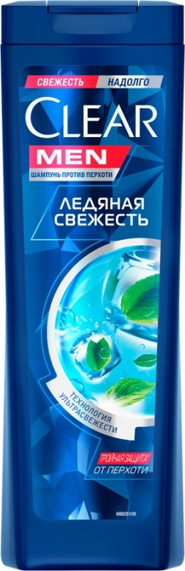 Шампунь мужской против перхоти   Шампунь мужской против перхоти  "CLEAR MEN"  ледяная свежесть, технология ультрасвежести