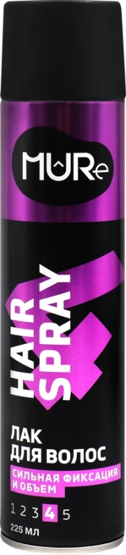 Лак для волос MURE Super Strong&Volume сильная фиксация 4 Лак для волос MURE Super Strong&Volume сильная фиксация 4
