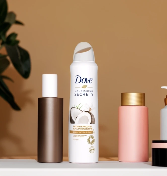 Дезодорант-антиперспирант спрей женский DOVE Ритуал красоты Восстановление с ароматом кокоса и цветка жасмина, 150мл