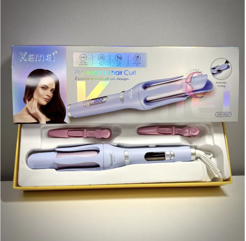 Крутящаяся плойка для завивки Kemei KM-2063 Крутящаяся плойка для завивки Kemei KM-2063