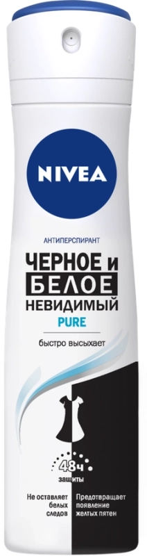 Дезодорант-антиперспирант спрей NIVEA Pure Черное и Белое Невидимая защита Дезодорант-антиперспирант спрей NIVEA Pure Черное и Белое Невидимая защита