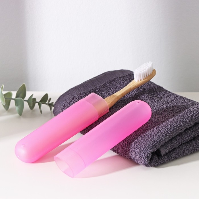 Футляр для зубной щётки Доляна, 20 см, цвет розовый Футляр для зубной щётки Доляна, 20 см, цвет розовый