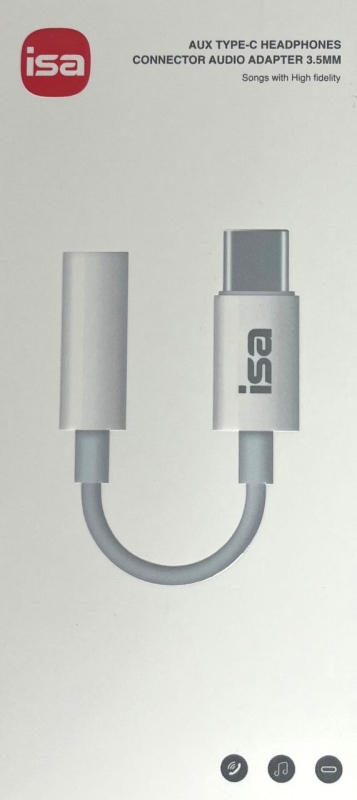 Переходник AC-02 Type C-AUX 3.5mm ISA Переходник AC-02 Type C-AUX 3.5mm ISA