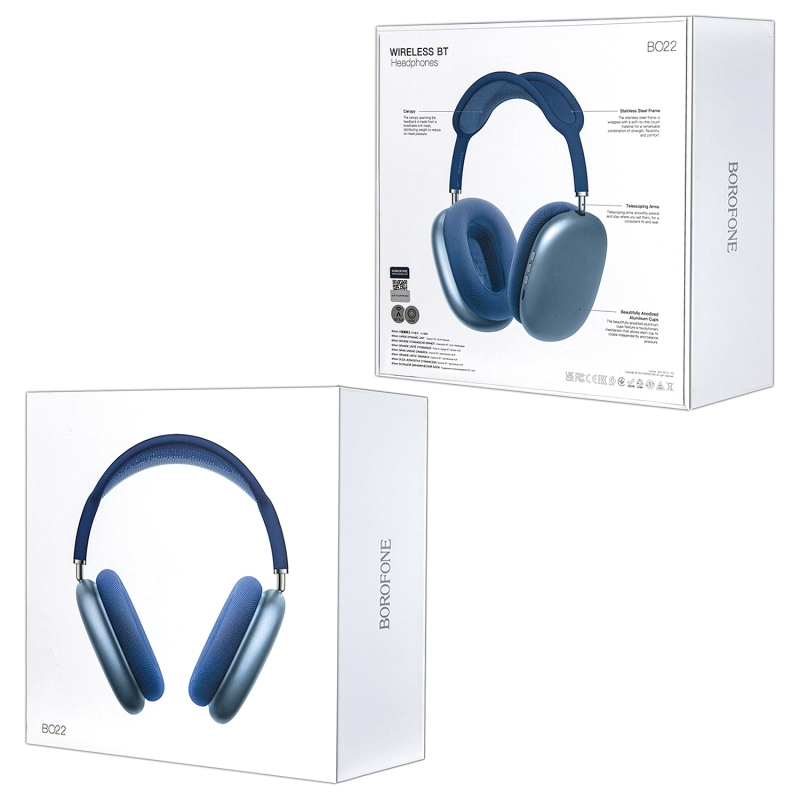 Наушники BO22 Bluetooth Borofone голубые Наушники BO22 Bluetooth Borofone голубые