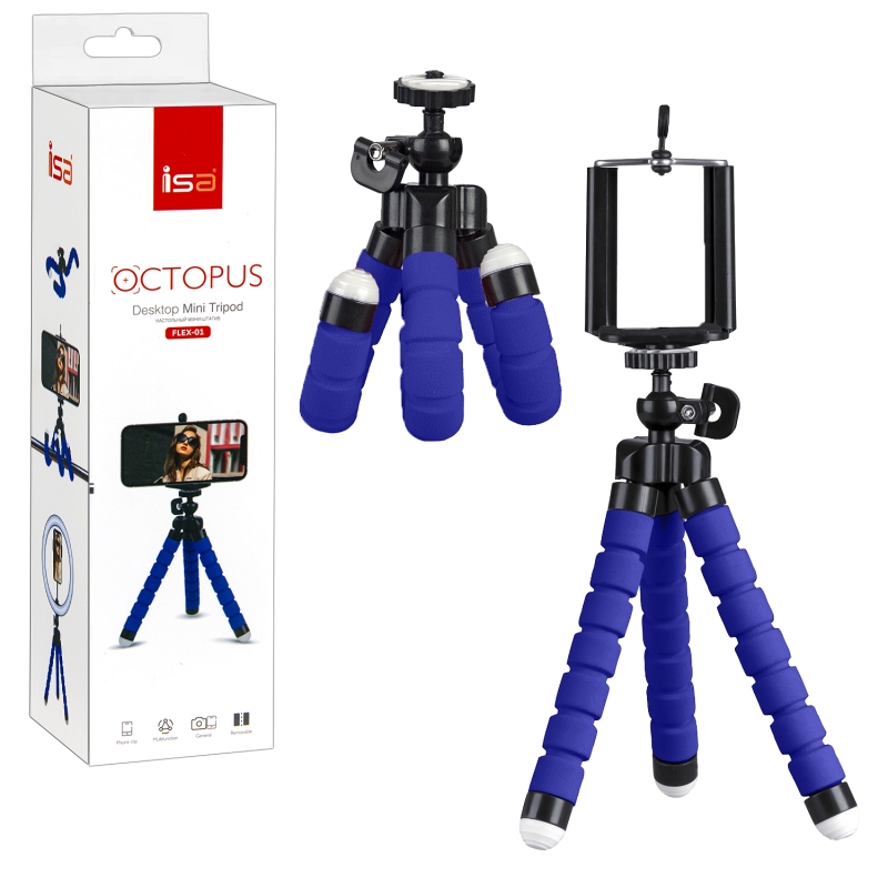 Настольный мини-штатив FLEX-01 синий Настольный мини-штатив FLEX-01 синий