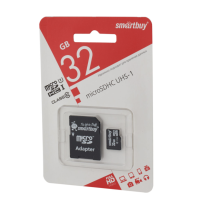 Micro SD 32GB Smart Buy class 10 (с адаптером SD)