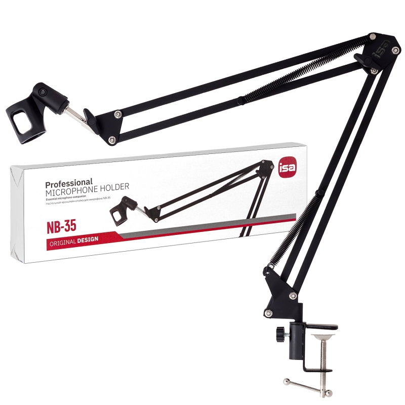 Настольный кронштейн-стойка для микрофона NB-35 ISA (Пантограф) ЧЕРНЫЙ Настольный кронштейн-стойка для микрофона NB-35 ISA (Пантограф) ЧЕРНЫЙ