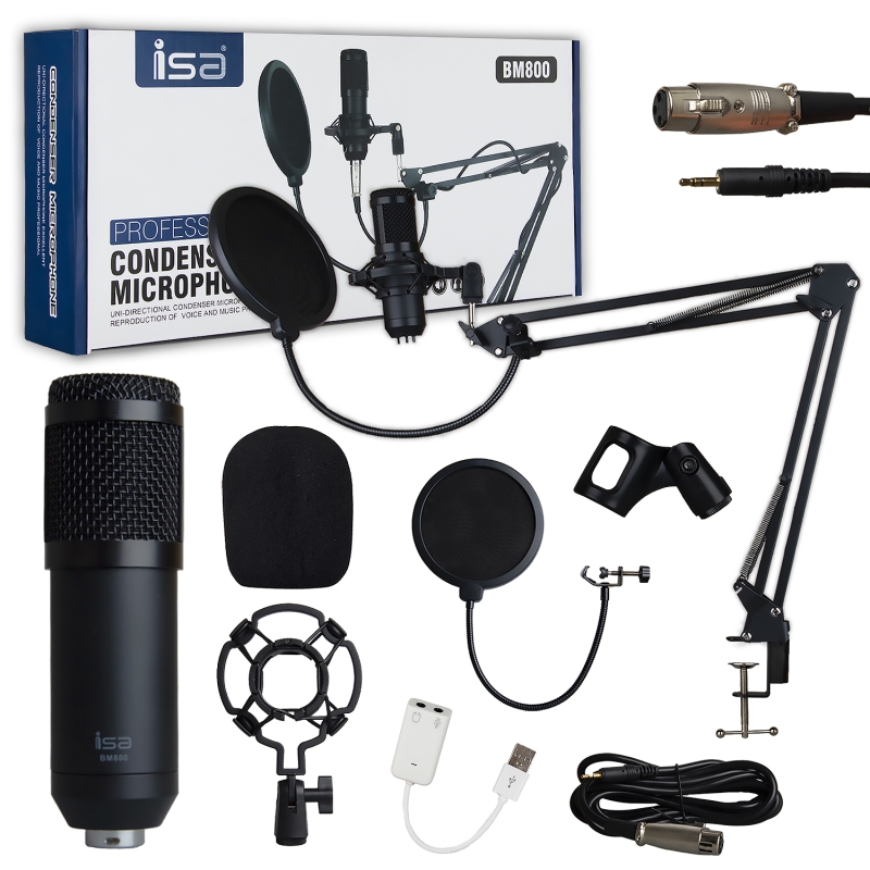 Конденсаторный микрофон Набор studio BM800 ISA черный Конденсаторный микрофон Набор studio BM800 ISA черный