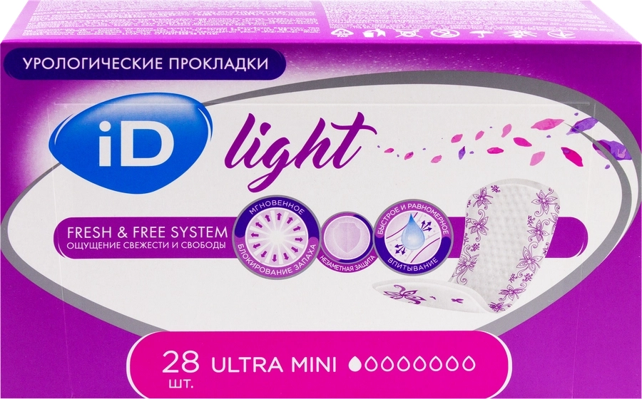 Урологические прокладки ID Light размер Ultra Mini Урологические прокладки ID Light размер Ultra Mini