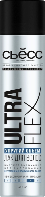 Лак для укладки волос СЬĔСС Ultra Flex упругий объем, 4 экстрасильная фиксация Лак для укладки волос СЬĔСС Ultra Flex упругий объем, 4 экстрасильная фиксация