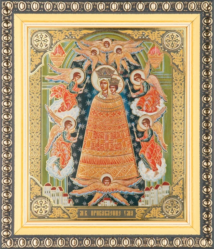 Икона БМ "Прибавление ума" 10х12 в раме 13х15