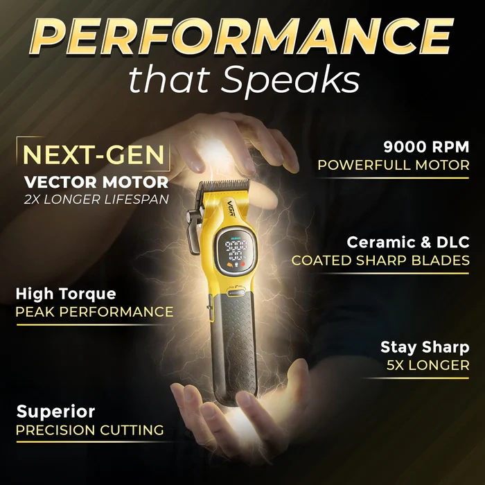 Машинка для стрижки волос VGR V-886C Золотая