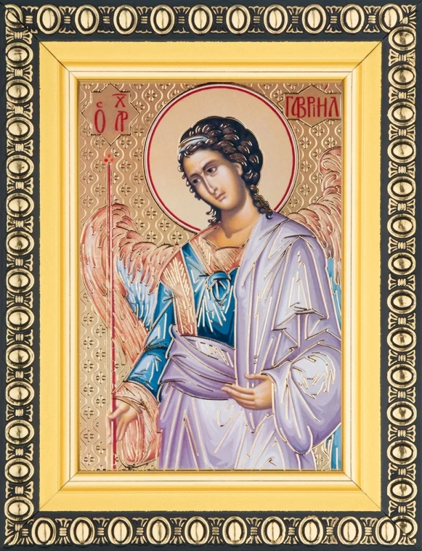 Икона "Архангел Гавриил" 6х9 в раме 8х11